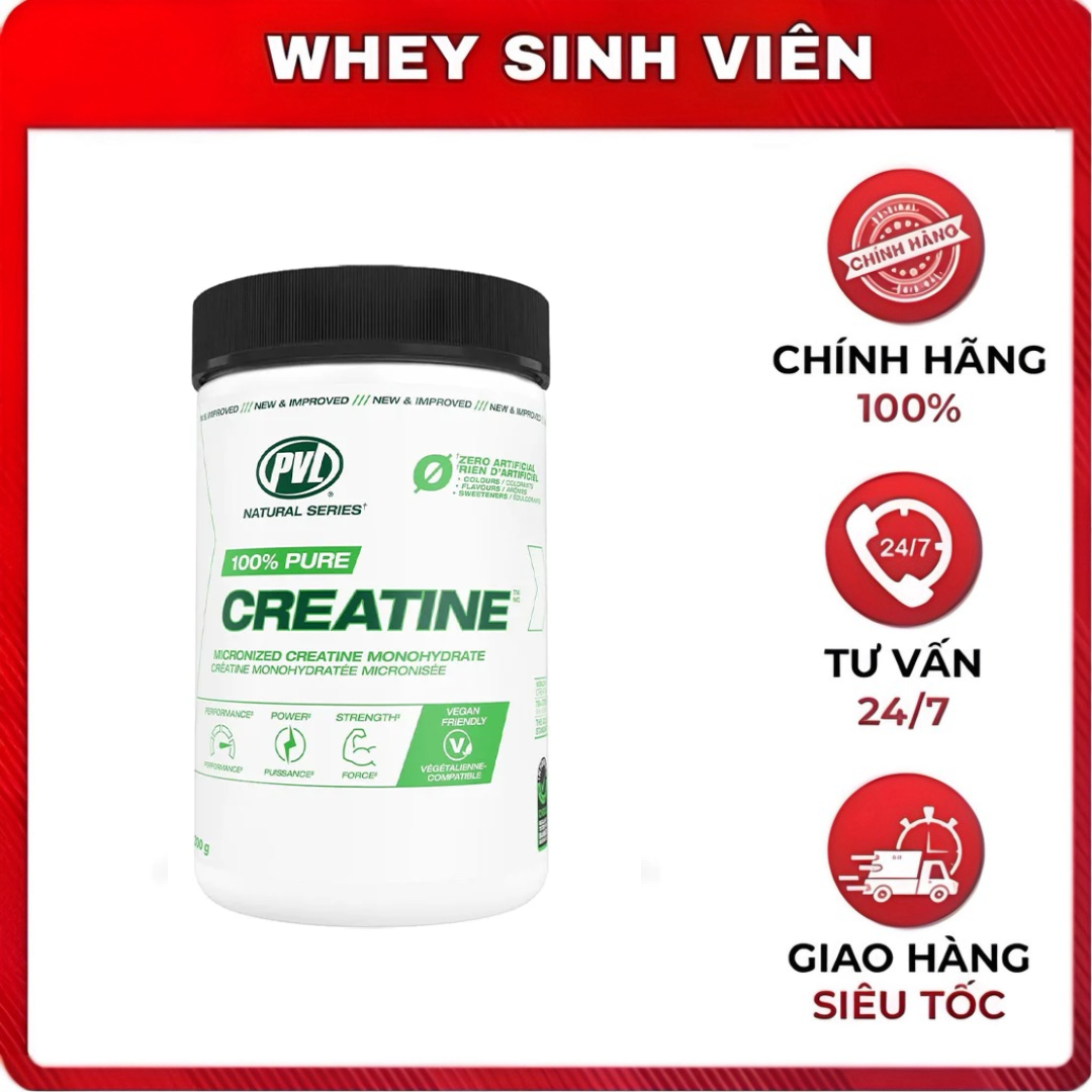 Bột PVL 100% Pure Creatine (300g) - Tăng Sức Mạnh, Phục Hồi Cơ - Whey sinh vien