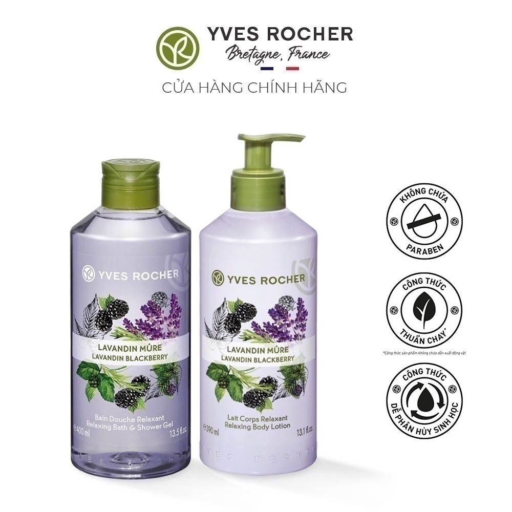 Combo làm sạch và dưỡng ẩm cơ thể lavandin blackberry 790ml