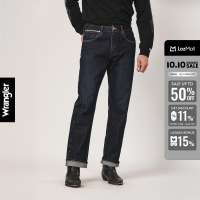 WRANGLER กางเกงยีนส์ (ริมส้ม) ผู้ชาย คอลเลคชั่น Biker Look เอวกลาง ทรงตรง รุ่น WR F425MMWZN33 - สียีนส์เข้ม