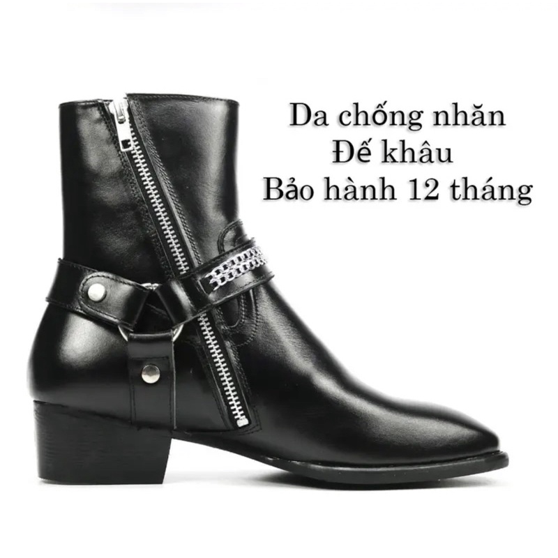 [ Sale 7/7 ] Harness Boots Nam Clic, bốt cao cổ kéo khoá Local Shoes