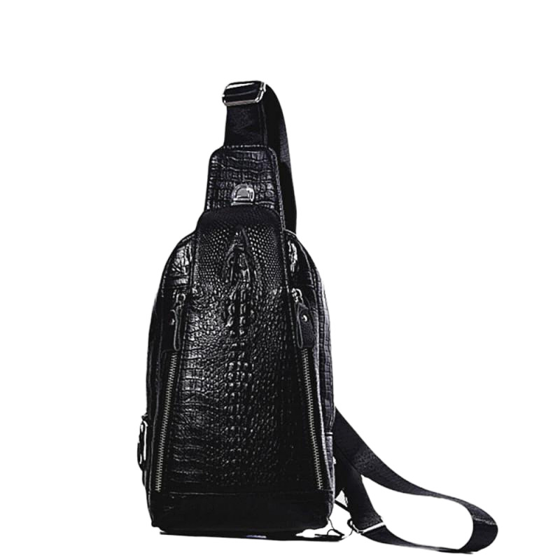 luogang81212023 New Embossed Men's Trendy Chest Bag Korean Version Casual Waist Bag Crossbody Bag Crocodile Single Shoulder Bag