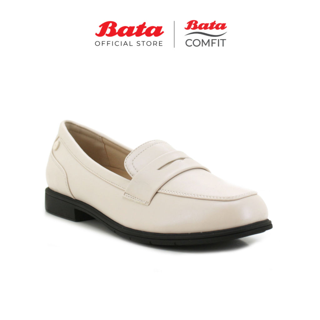 [Online Exclusive] BATA COMFIT Freya Women Ivory /Black Loafer Shoes 5801258/5806258 Kasut Ballerina Perempuan