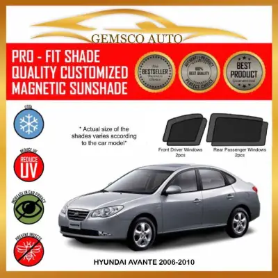 Hyundai Avante (4th Gen) 2006 - 2010 ( 4 pcs ) Car Magnetic Sunshade
