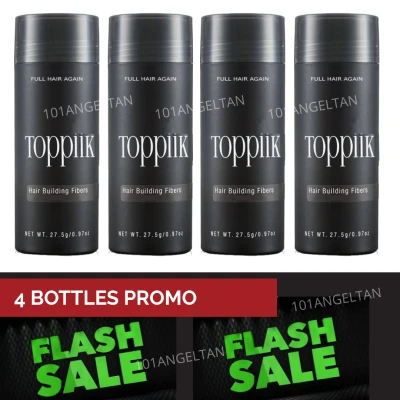 [4 bottle Promo] Black Toppik Hair Fiber - Made in USA