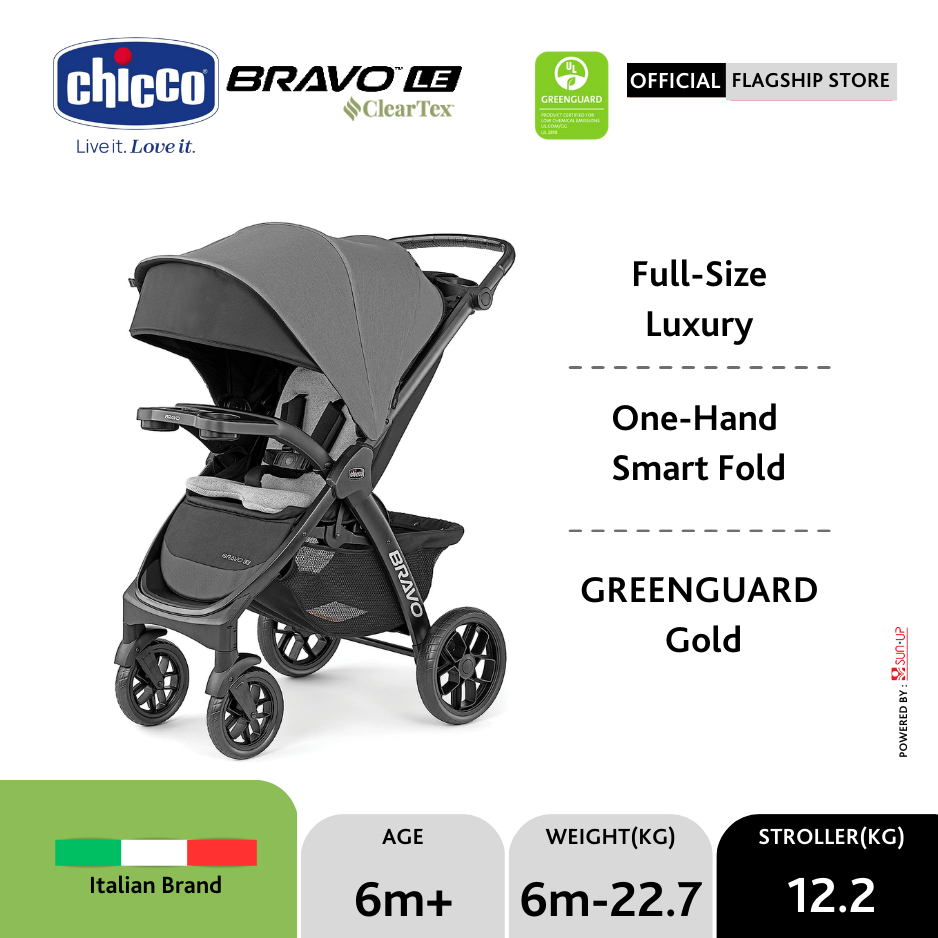 Chicco Stroller Bravo LE ClearTex / Kereta Dorong Bayi / Kereta Bayi / Stroller Baby / Stroller Bayi Lipat Travelling / Stroller Lipat / Stroller Bayi / Stroller Anak