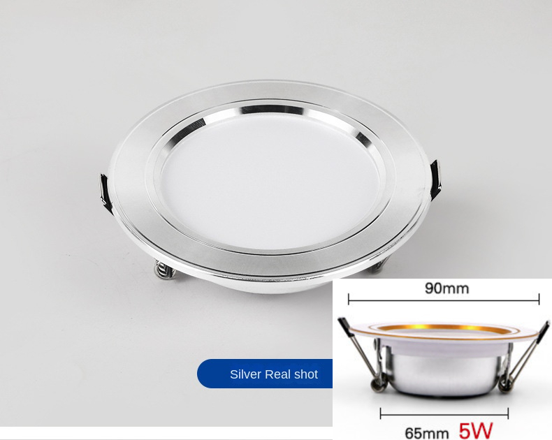 Jumpstart Led Downlight Round Ceiling Light Recessed Downlight 5W 9W 12W 15W 18W Gold Shell Silver Shell White Shell Warm Light White Light 3.5 Inches 4 Inches 4.13 Inches 4.5 Inches 5.7 Inches