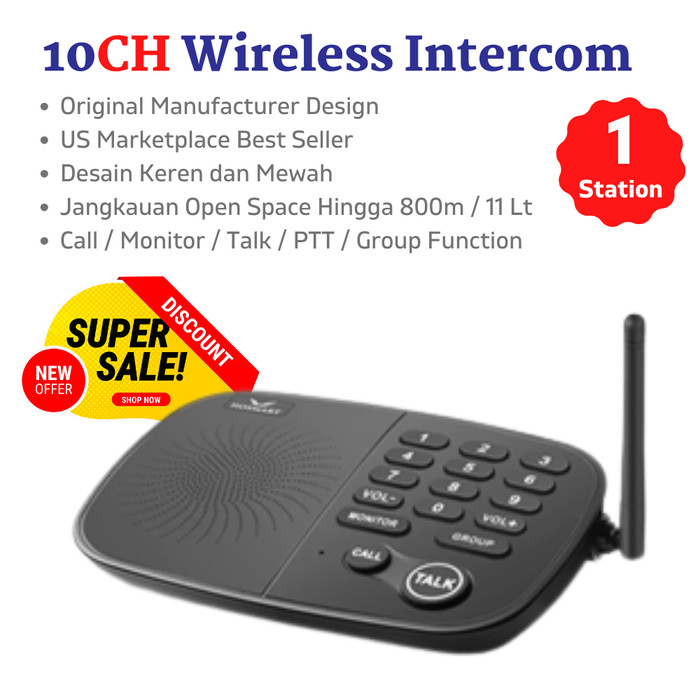 HOME SMART WIRELESS INTERCOM FM 6CH INTERKOM INTERPHONE HY810A 1 PCS Harga  1,069,900 Ringgit*Penghantaran Percuma