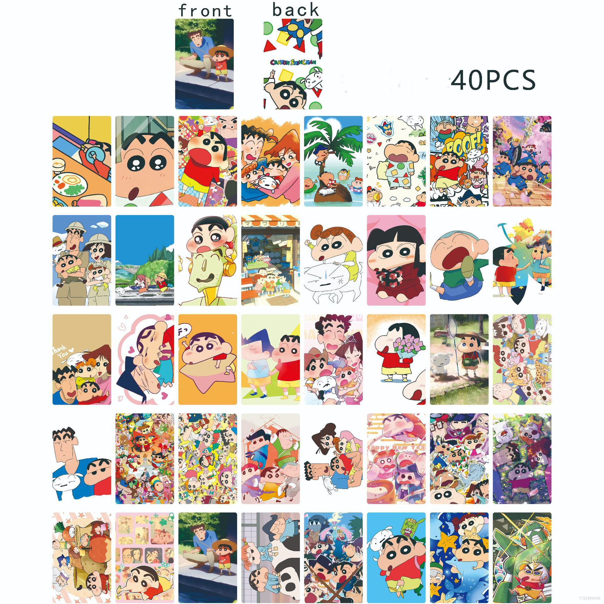 clu 40PCS/Set Crayon Shin-chan laser card Collection Card lomo card Student Gifts ulc