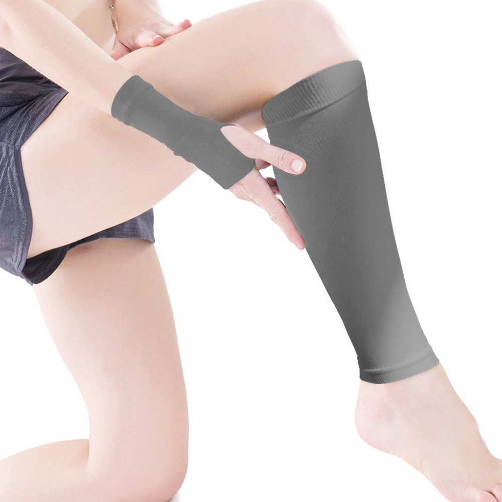 Fengia Chạy Bộ Thoáng khí bảo vệ chân 1 đôi quần legging hỗ trợ chân tất dệt bằng chất liệu đàn hồi nylon kiểu bắp chân bảo vệ bắp chân thể thao