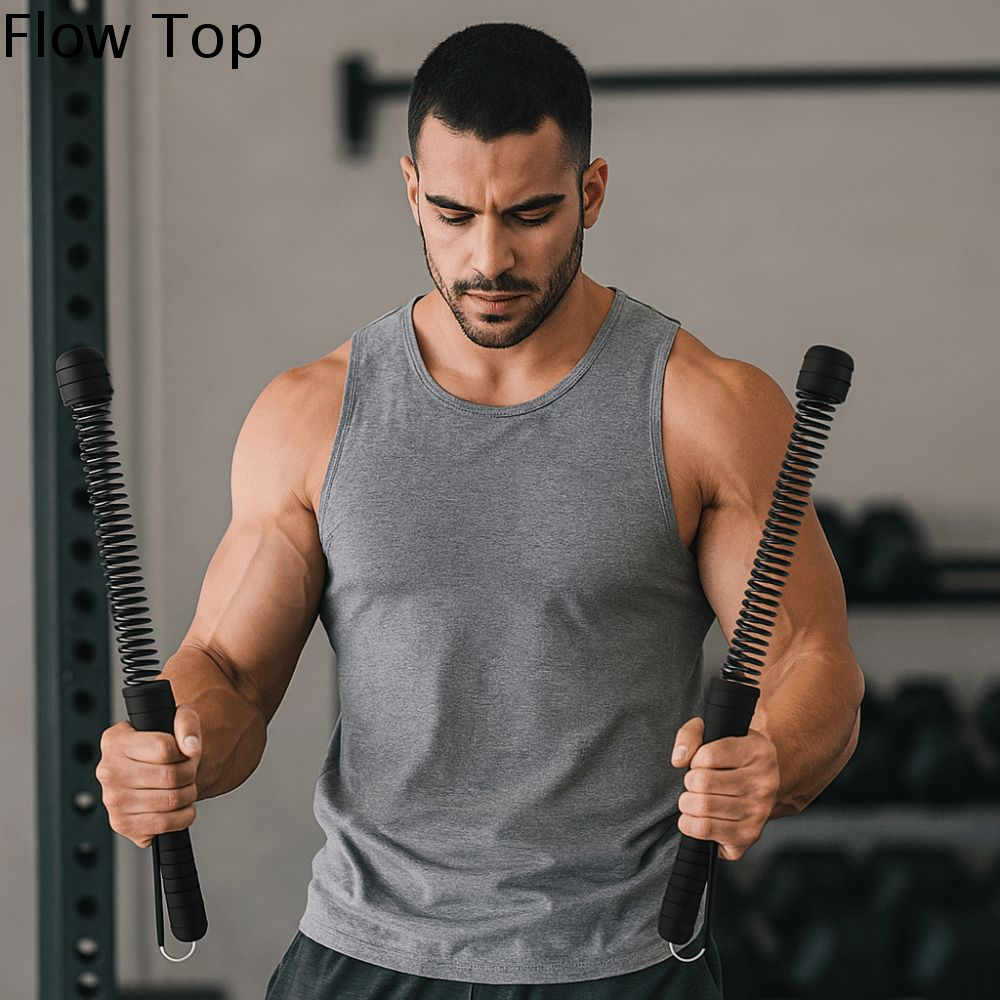 FLOW TOP Lò xo thay thế Dây tập thể dục Thép không gỉ Phục hồi Dây chiến đấu không dây Thanh cầm thể dục Không trượt Dây tập sức mạnh cánh tay Bài tập mở rộng