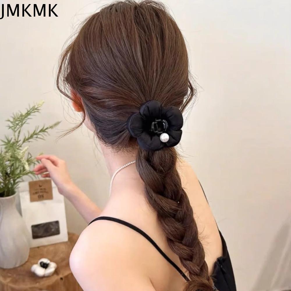 JMKMK 2pcs Tinh tế Kẹp tóc bông hoa xốp Phong cách Hàn Quốc Ngọc Trai Kẹp cá mập Temperammental Kẹp tóc đuôi ngựa Kẹp cua phóng đại Phụ nữ