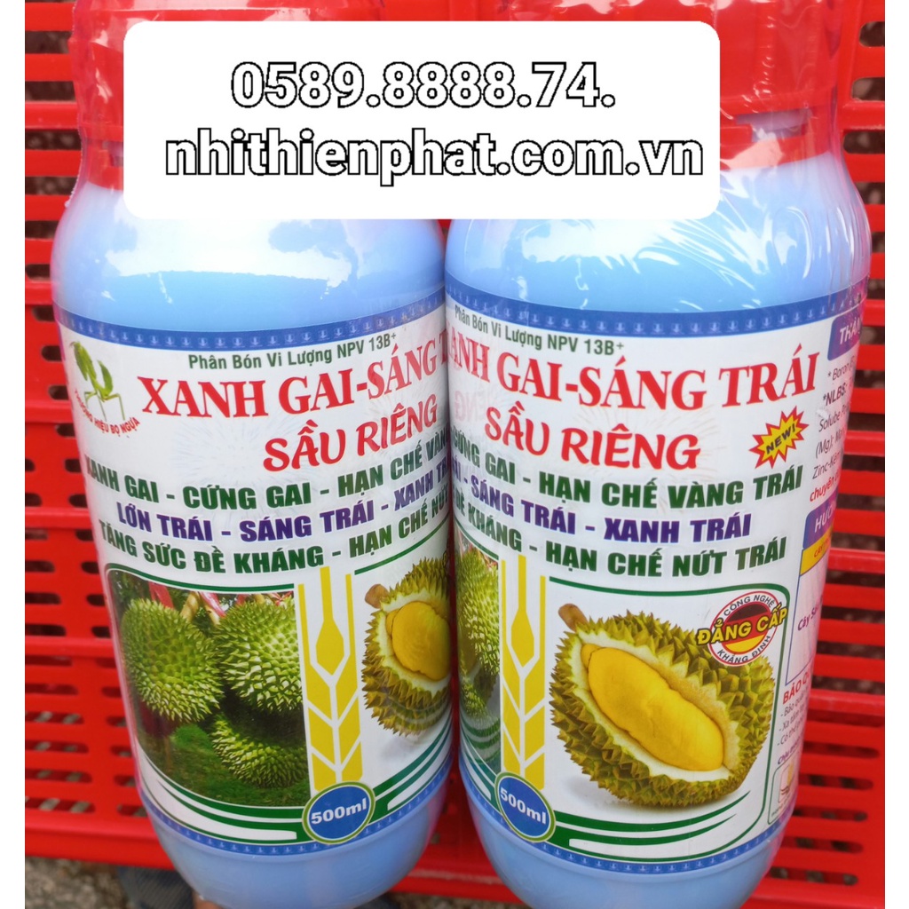 Phân bón lá Xanh gia sáng trái Sầu Riêng NPV chai 500ml