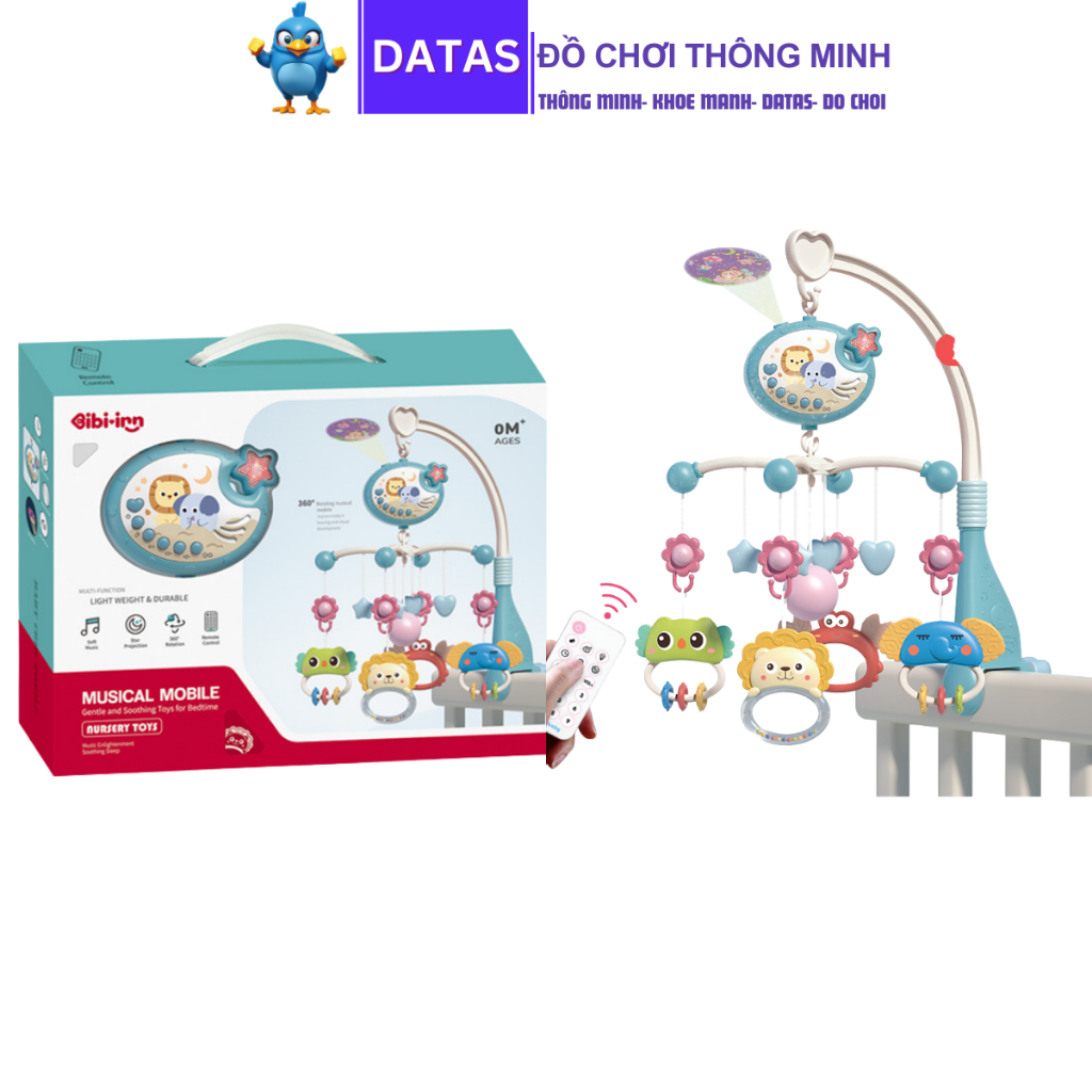 Đồ chơi treo nôi cũi phát nhạc DATAS (hàng xuất Mỹ) Bộ Treo Nôi Cho Bé Chức Năng Hẹn Giờ Xoay Phát N