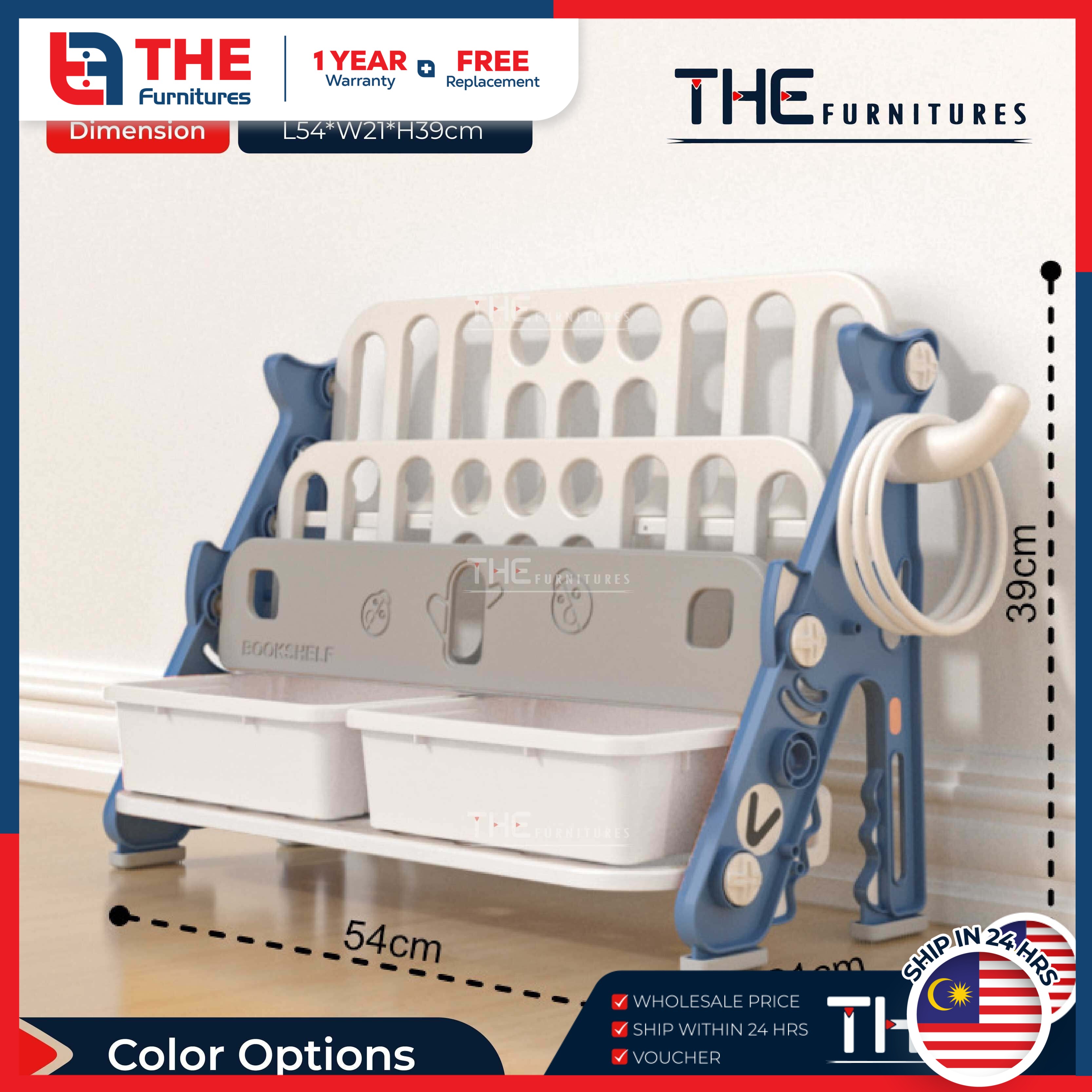 THE L54cm Shark Design Children Storage Toy Rack Bins Child Utility Bookshelf Storage