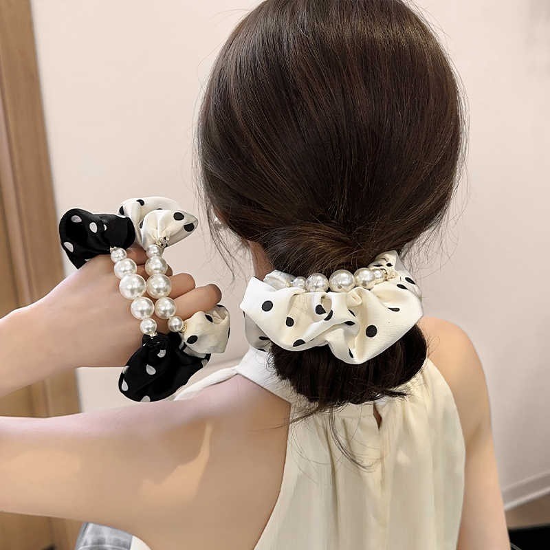 เครื่องประดับผมเชือกผูกผมขนาดใหญ่สไตล์ฝรั่งเศสย้อนยุคสำหรับผู้หญิง ราคา 2 บาท*ส่งฟรี