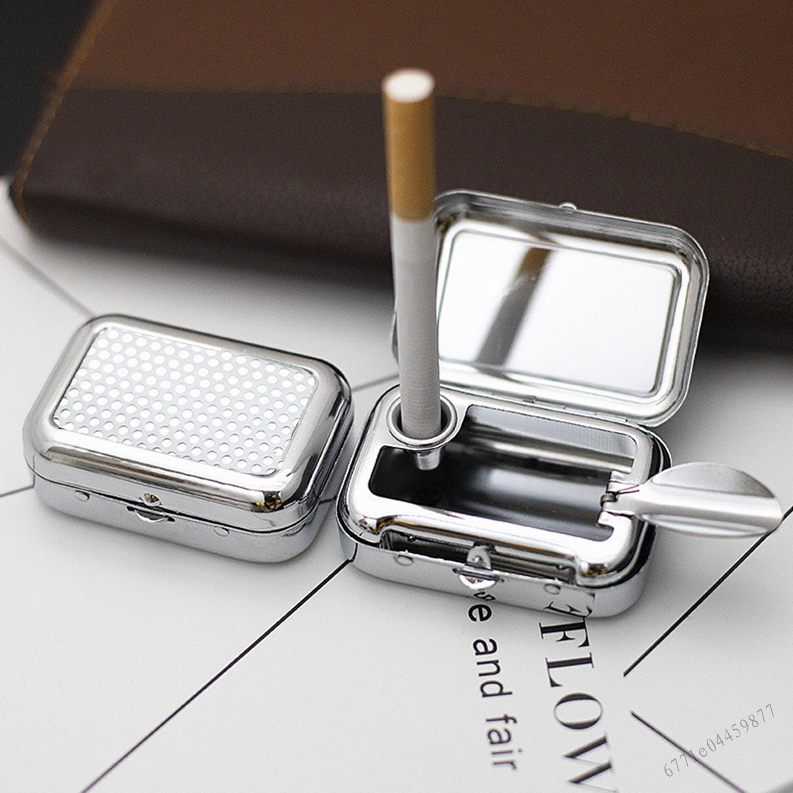 Mini Portable Outdoor Ashtray Stainless Steel Cigarette Ash Holder Pocket Ashtray for Outdoor Car Su