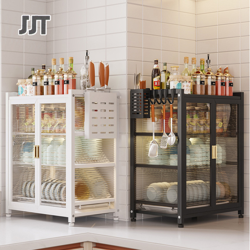 JJT Kệ lưu trữ hộp lưu trữ trong tủ nhỏ Tủ hộ gia đình đa chức năng tủ cho các món ăn kệ bếp nhiều lớp chống bụi giá đỡ bát đĩa