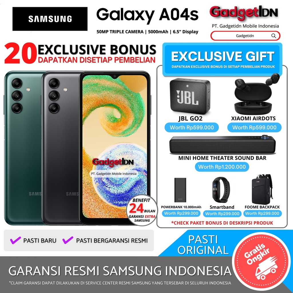 SAMSUNG A04S 4/64GB GARANSI RESMI SAMSUNG Harga  2,099,000 Ringgit*Penghantaran Percuma