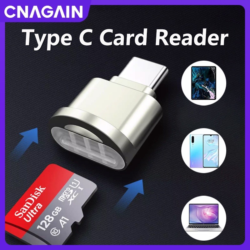 Cnagain Loại C thẻ nhớ TF Reader,USB C để đầu đọc thẻ Micro SD Bộ chuyển đổi OTG Tương thích cho iPhone 15 Promax/iPad/MacBook/Android thiết bị