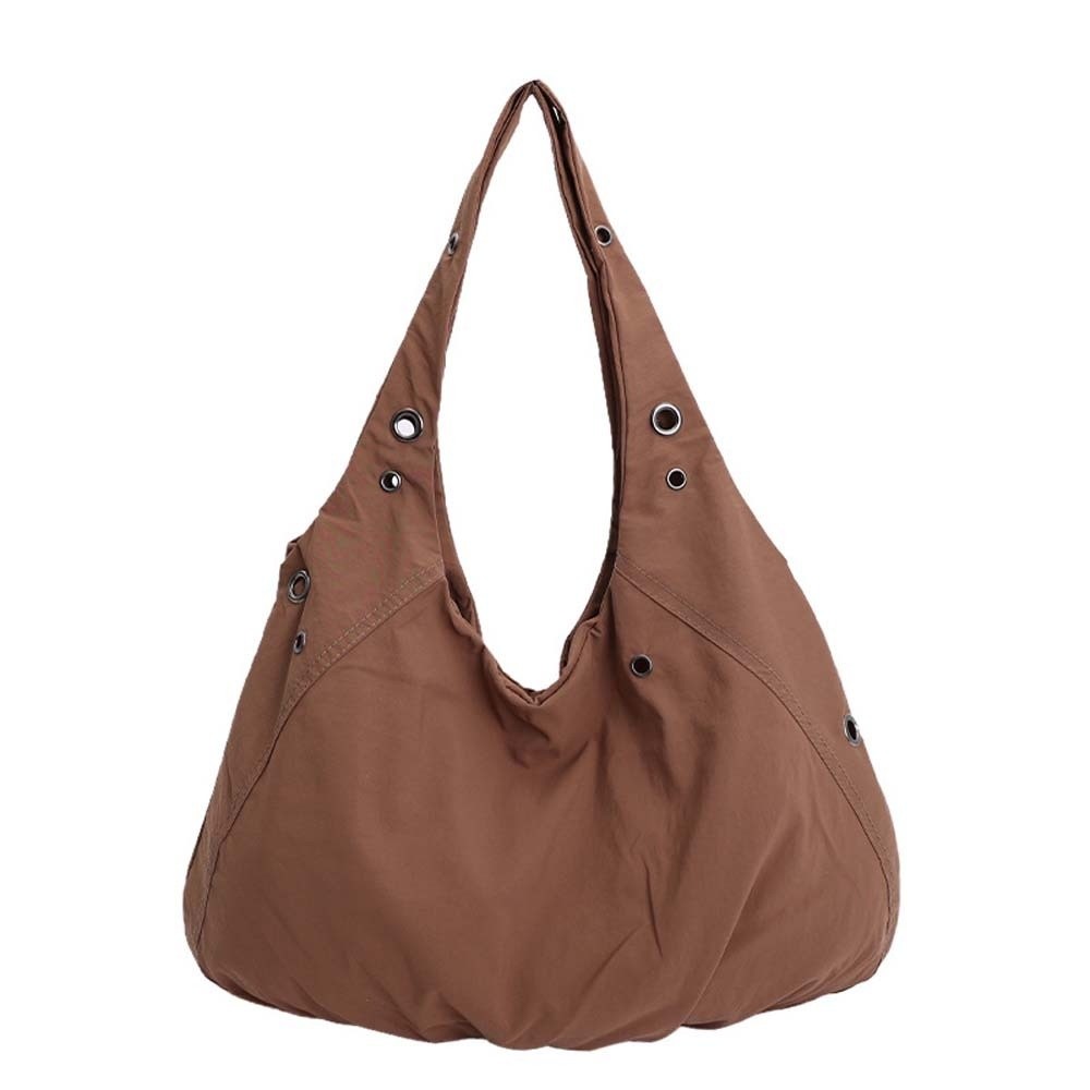 HERWK Nước chống bắn Túi vest tote có lỗ xỏ Công suất lớn Nhẹ Túi vải đeo vai cho nữ Dày hơn Túi đi lại Túi xách nylon màu sắc đồng nhất Phụ nữ - 6