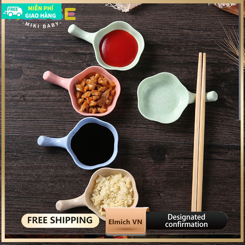 [MBH] Chén/Đĩa đựng gia vị, nước chấm lúa mạch có cán cầm tiện lợi  Đĩa vị - Chén nhỏ tay Đựng Gia Vị Lúa Mạch Có Cán R5 Bát Nhỏ Nước Mắm, Chấm, Xì Dầu Để Bàn Ăn