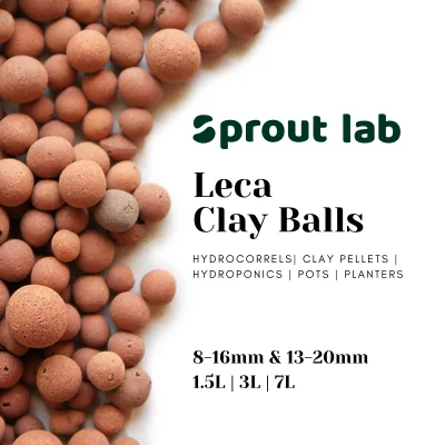 Leca Balls (1.5L/ 3L/ 7L) from the Netherlands| Sprout lab | Lecca Hydrokorrels (8mm-16mm/13-20mm) | Leca Clay Pebbles for plants | Light Expanded Clay Aggregate for hydroponics, pots and planters | hydroponic grow medium