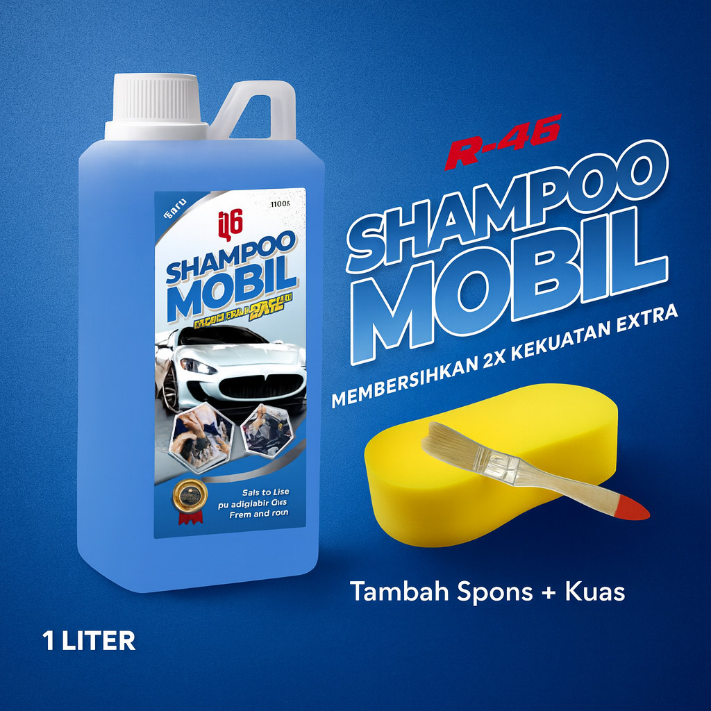 R46 ultrafoam shampoo mobil motor sabun cuci busa tebal extra foam pH Balanced premium polymer tidak merusak cat snow wash ukuran 1 liter Harga 24,500 rupiah*Gratis Ongkir