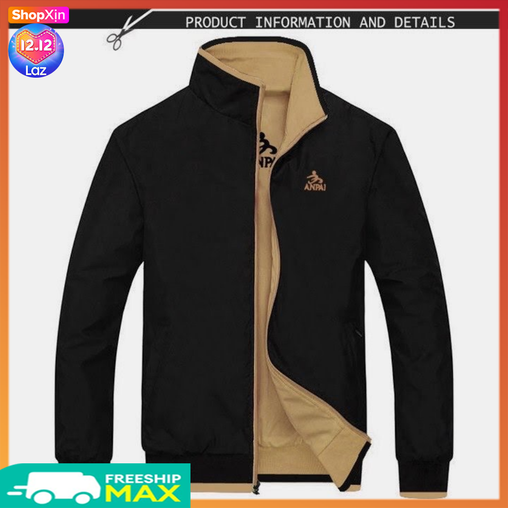 Áo khoác nam 2 mặt cao cấp áo khoác dù nam 2 lớp cổ cao áo khoác gió nam chống nắng chống thấm tốt áo khoác VNXK