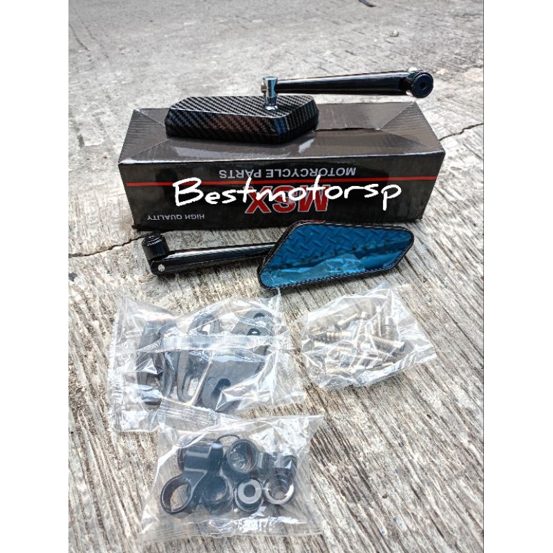 Carbon mạch gương Rizoma mô hình đầy đủ CNC Carbon Lớp Một kính màu xanh rất dễ thương nmax, PCX, ae