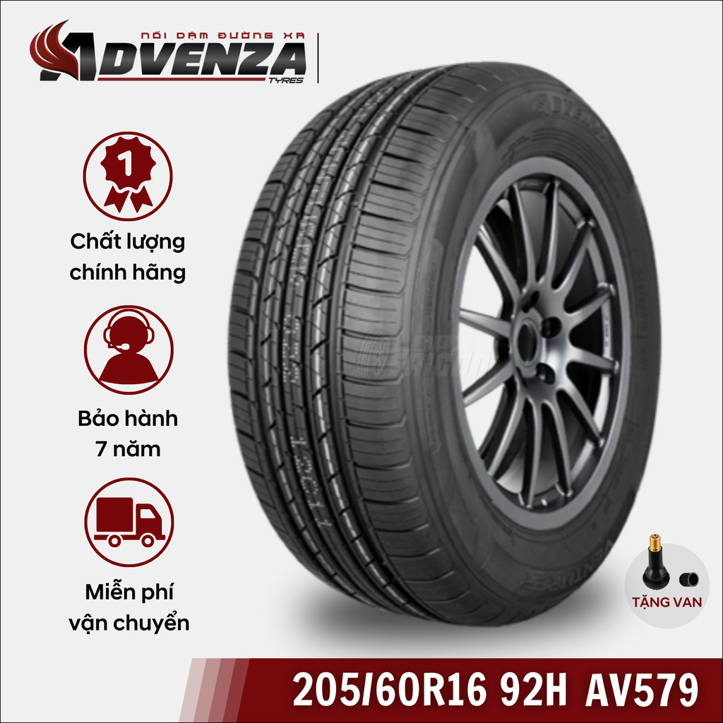 Lốp Advenza 205/60R16 92H AV579 | Đi êm chống ồn, bám đường | Lắp cho Mazda 3, Kia Carens, Ecosport | Bảo hành 7 năm