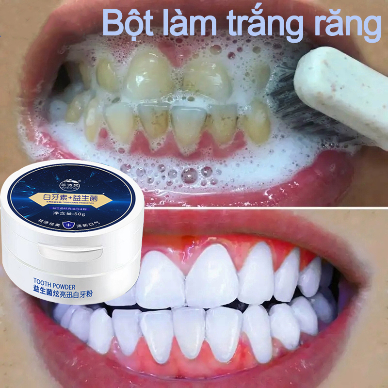 Bột làm trắng răng kem đánh răng nhanh chóng hết ố vàng cao răng khử mùi