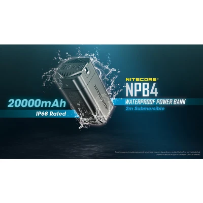 Nitecore NPB4 Waterproof Power Bank (20000mAh / QC 3.0 USB / 18W / 72.8 Wh) (NPB 4 Water proof PowerBank)