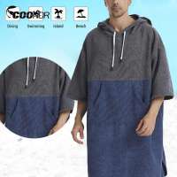 Coonor wotao khăn sợi nhỏ cho cơ thể nhanh khô Khăn tắm hồ bơi thay đổi áo choàng nhanh khô Poncho Lặn Lướt sóng khăn có mũ áo choàng bãi biển Windproof và ấm áp thích hợp cho nam giới và phụ nữ lakeblue