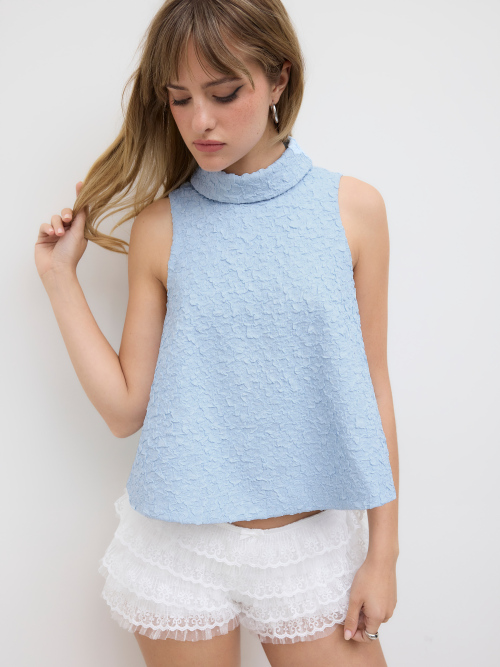 Cider Jacquard High Neck Oversized Tank Top ราคา 1,084 บาท*ส่งฟรี