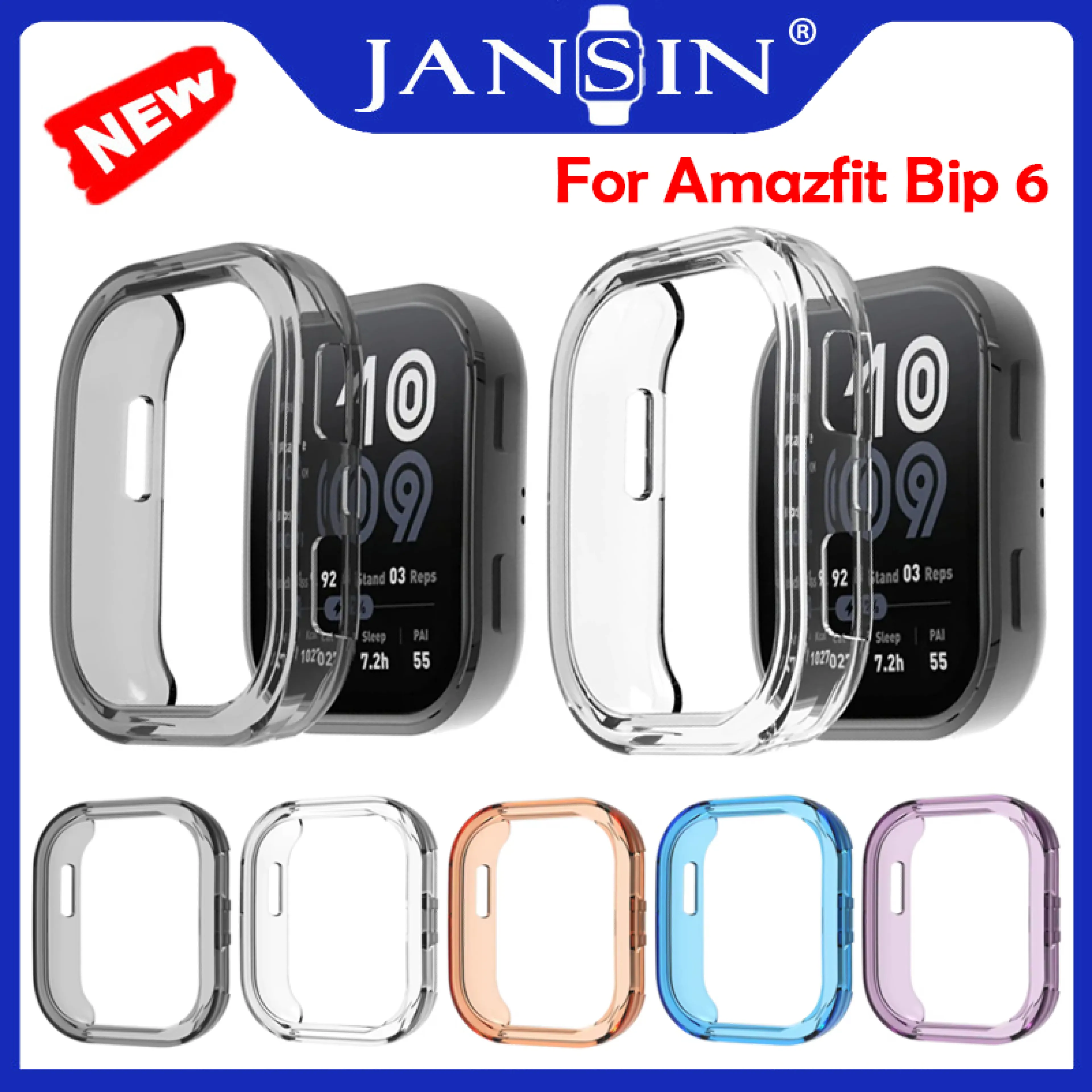 เคส TPU นุ่ม สําหรับ Amazfit Bip 6 ฝาครอบนาฬิกากลวงไม่มีเปลือกกันชนแก้ว สําหรับ Amazfit Bip6 อุปกรณ์เสริมสมาร์ทวอทช์