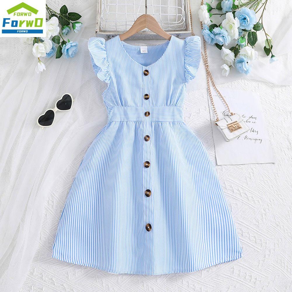 FORWDG Tươi Váy trẻ em Ngọt ngào Mùa hè Váy bé gái Thời trang Mềm mại Trang phục Dopamine
