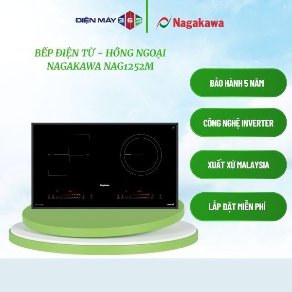 Bếp Điện Từ Nagakawa NAG1252M - Công Nghệ Inverter, Xuất Xứ Malaysia