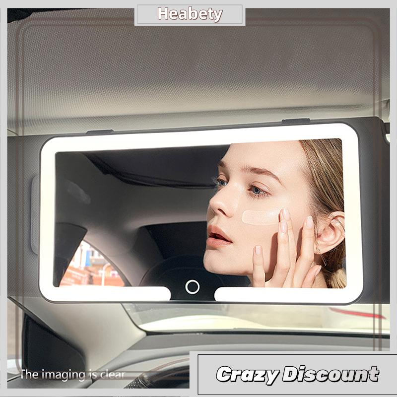 Heabety Xe Led trang điểm gương ba bánh điều chỉnh Sun Visor tấm nội thất phía sau gương Dimmable màn hình cảm ứng Auto Vanity gương Giá 100,834 Đồng*Miễn phí vận chuyển