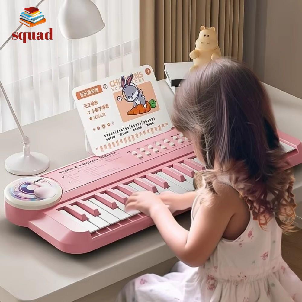 SQUAD Đa chức năng Bàn phím đàn piano cho trẻ em có micro 37 phím Đàn Piano Điện Tử Đa chức năng Điện tử Đồ chơi âm nhạc Học tập sớm