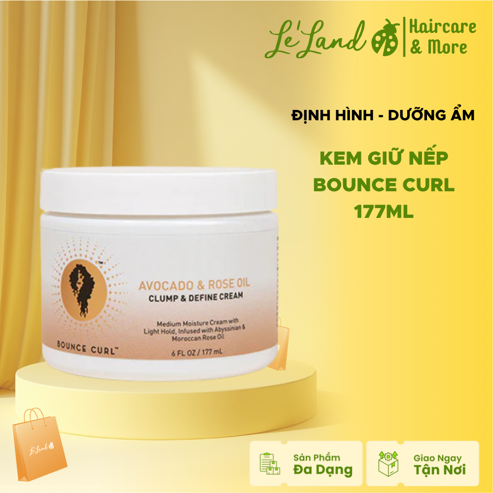 Kem định hình tóc dạng leave-in cao cấp Bounce Curl Avocado & Rose Oil Clump and Define Cream 177ml