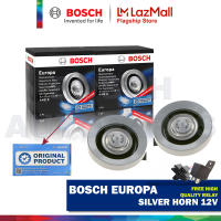 BOSCH HORN EUROPA SILVER 12V W/ ORIGINAL BOSCH RELAY PLUS SOCKET