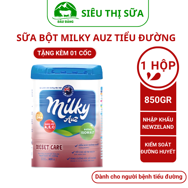 Sữa bột Milky Auz Diebet Care, sữa dành cho người tiểu đường, hộp 850g - Siêu thị sữa Bàu Bàng