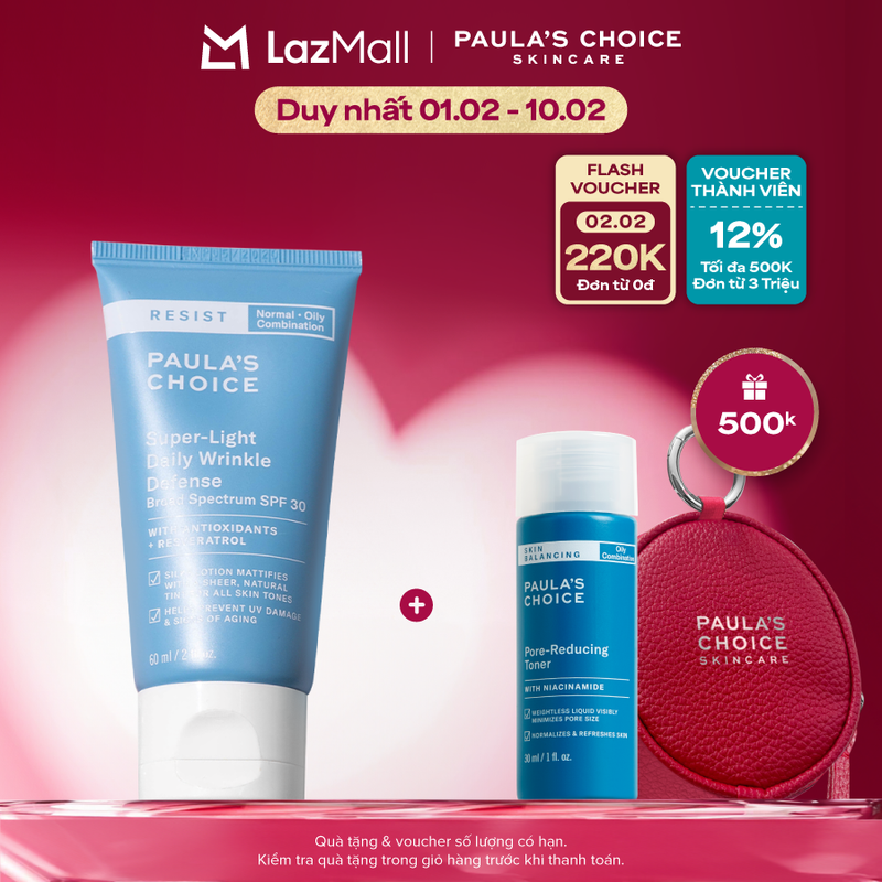 Kem chống nắng dưỡng ẩm đa năng siêu nhẹ không bết dính Paula’s Choice Resist Super - Light Daily Wr