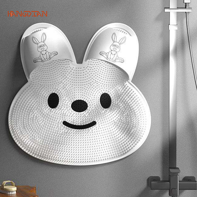Silicone foot rubbing bathroom anti-slip mat back rubbing massage mat bath foot washing dead skin shower room floor mat ราคา 517 บาท*ส่งฟรี