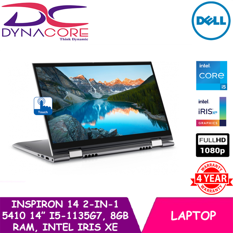 【READY STOCK】 DELL Inspiron 14 2-in-1 5410 TOUCH SCREEN 14 FHD | i5-1135G7 | 8GB RAM | 512GB SSD | Intel® Iris® Xe | WIN 10 HOME (4 YEARS Premium Support)
