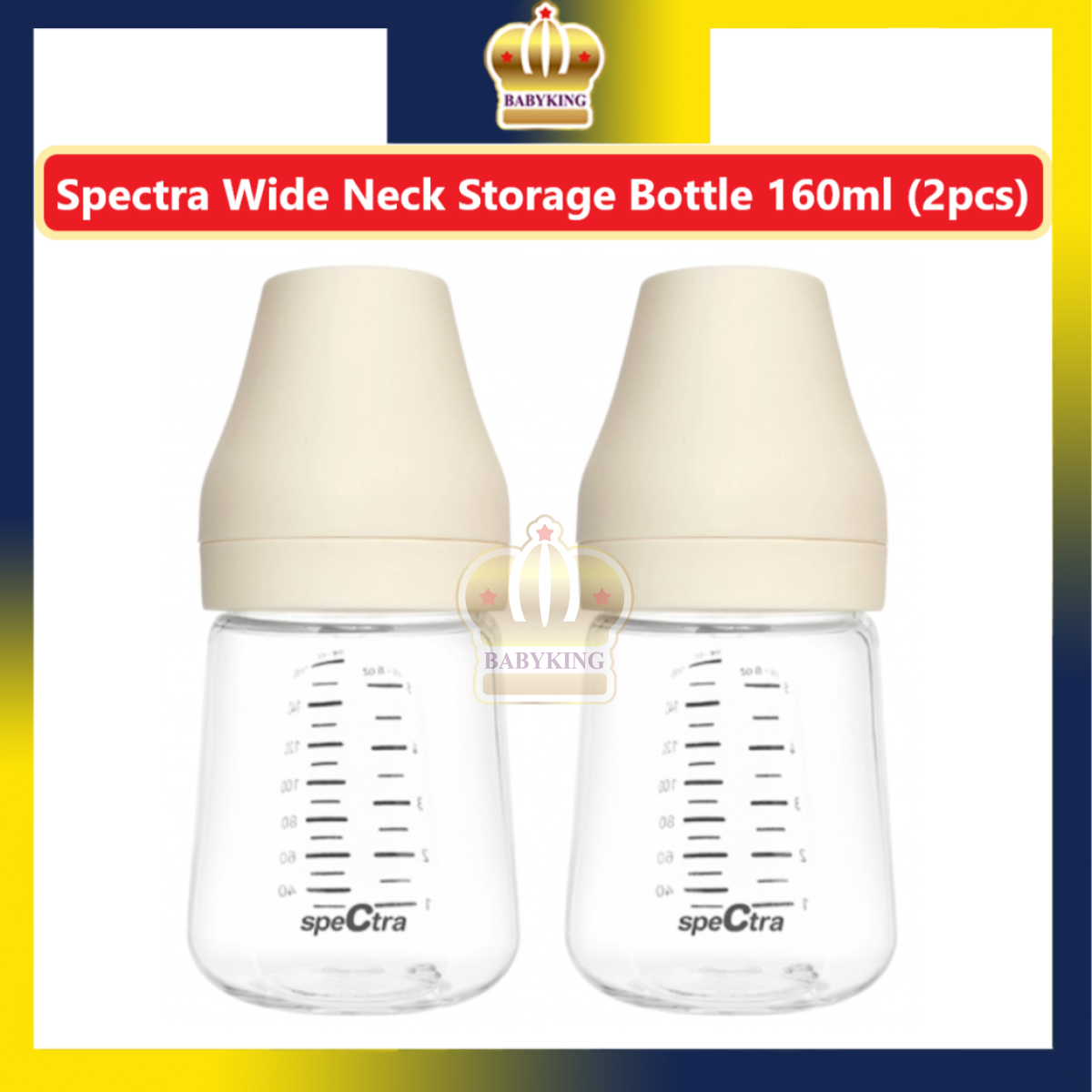 Original Spectra Wide Neck PP Breast Milk Storage Bottle (160ml x 2 Pcs)