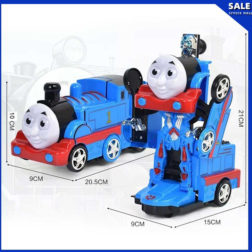 Điện phổ âm thanh và ánh sáng xe lửa nhỏ Thomas biến dạng robot đồ chơi