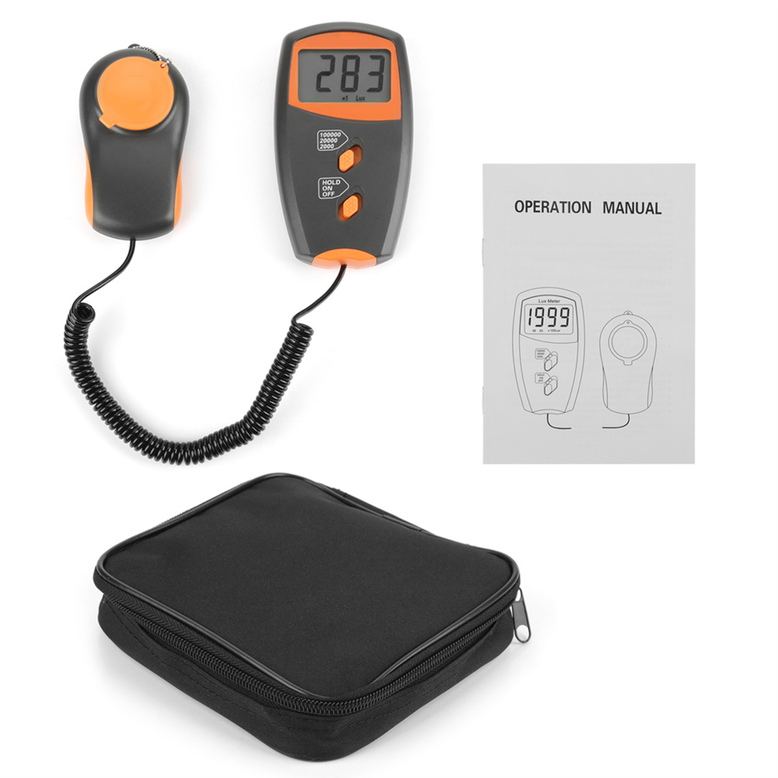 Máy đo ánh sáng Luxmeter kỹ thuật số Máy đo độ sáng kỹ thuật số Máy đo ánh sáng Lux với màn hình LCD Kiểm tra môi trường Máy đo ánh sáng