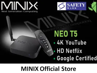 NEW MINIX Neo T5 Android TV Box 4K YouTube Streaming HD 2019 Exclusive Sole Distributor With 1 Year 1-to-1 Exchange Warranty By Amconics