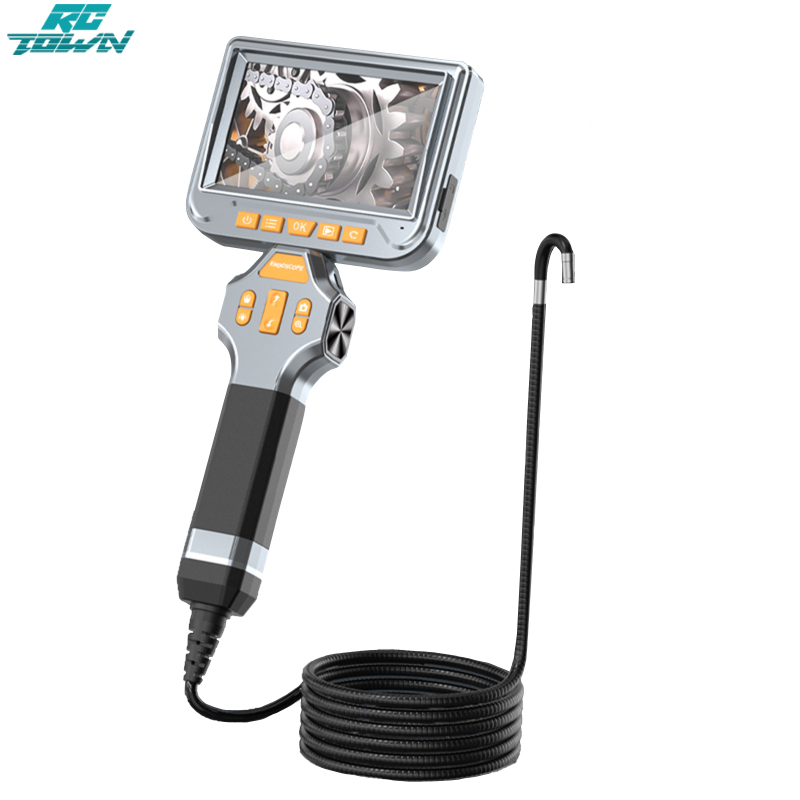 Industrial Endoscope Camera Dual-Direction Rotating Camera With 5.0" IPS Screen 6 LED Lights IP67 Waterproof 1080P HD Snake Camera Pipe Sewer Inspection Camera ราคา 10,887 บาท*ส่งฟรี